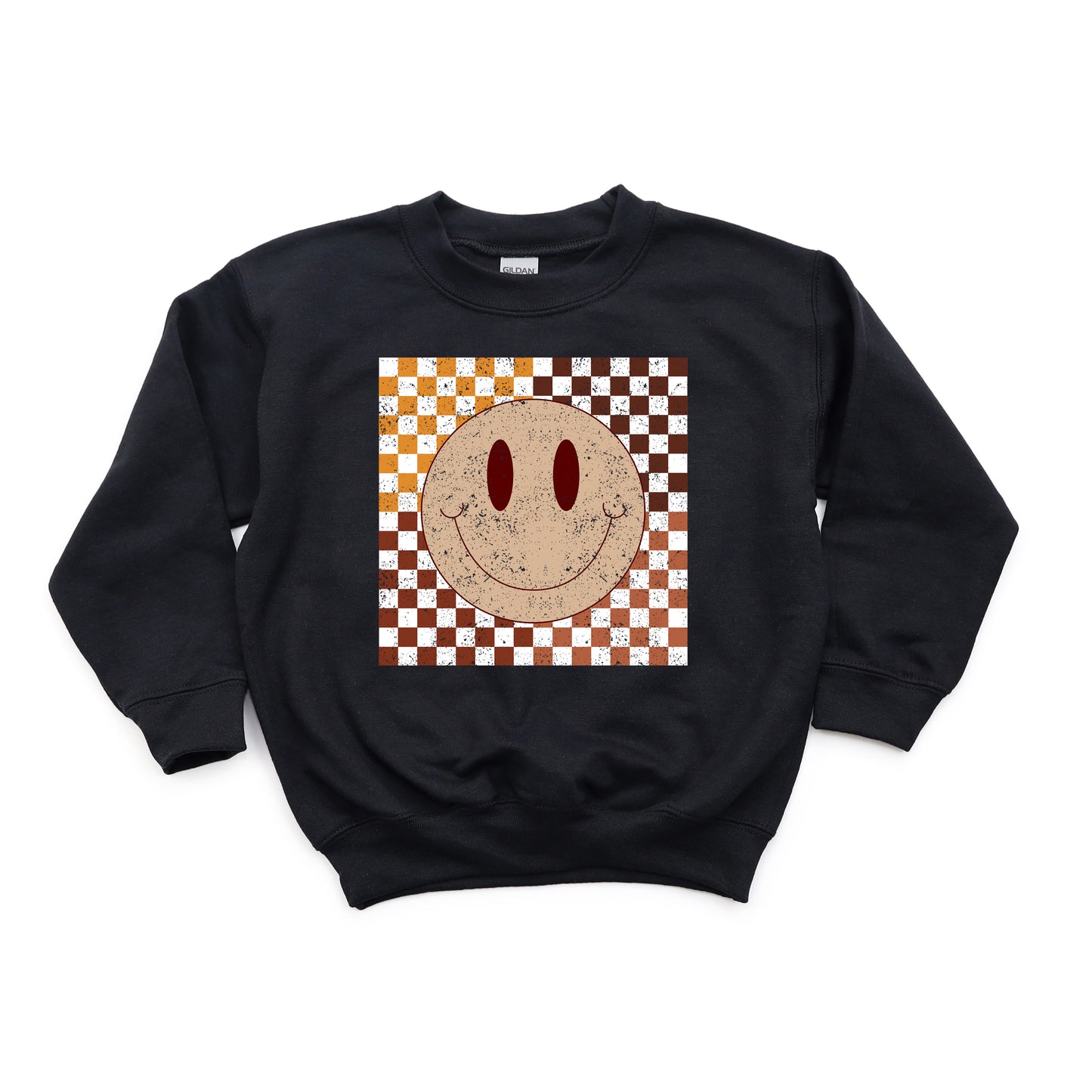 Fall Checkered Smiley | Youth Sweatshirt
