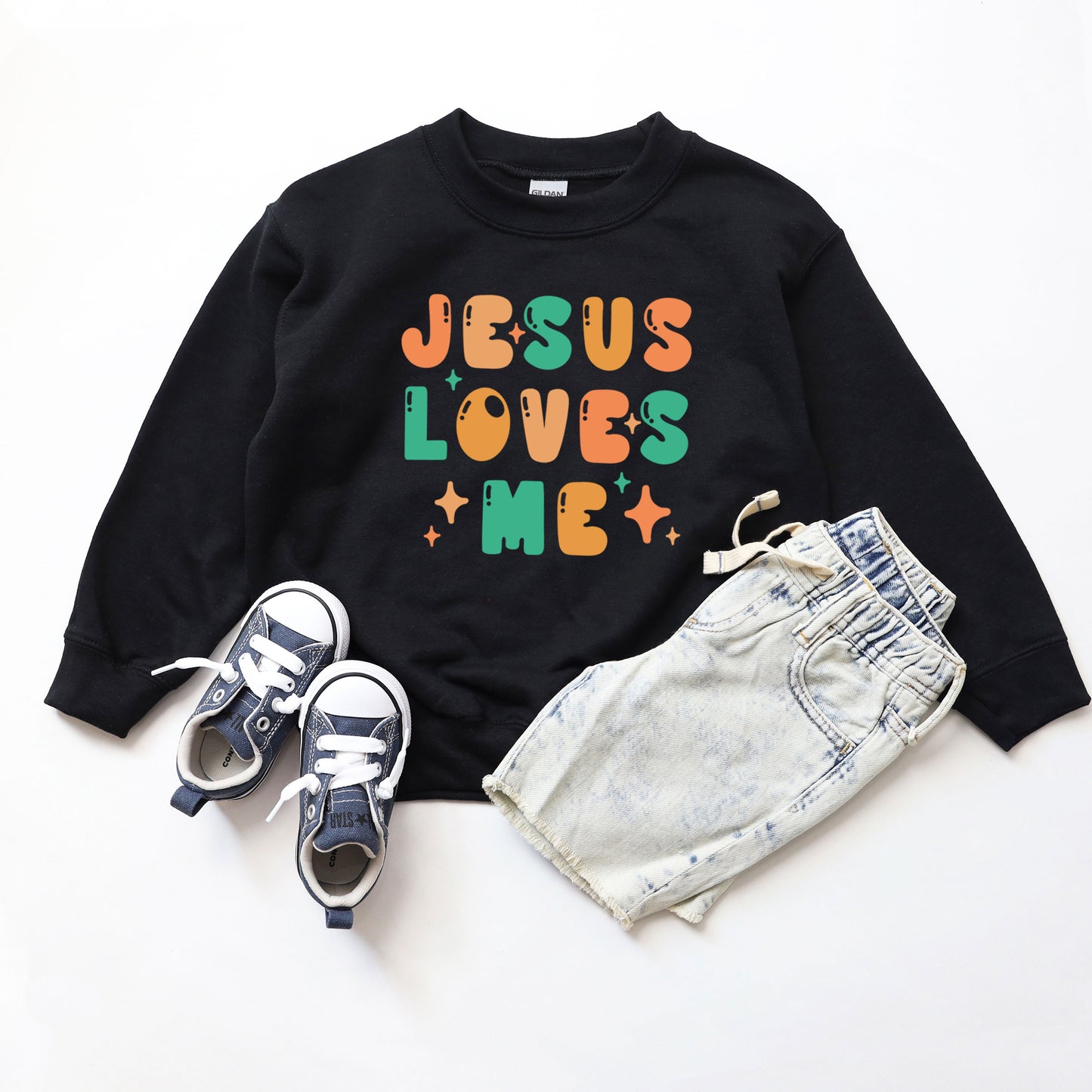 Jesus Loves Me Stars | Youth Graphic Sweatshirt