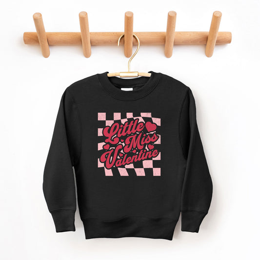 Checkered Little Miss Valentine | Youth Sweatshirt