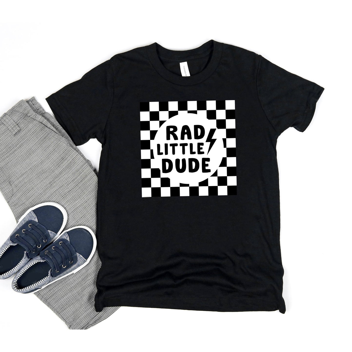 Rad Little Dude Checkered | Toddler Graphic Short Sleeve Tee