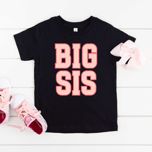 Big Sis Distressed | Toddler Short Sleeve Crew Neck