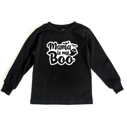 Mama Is My Boo Ghost | Youth Graphic Long Sleeve Tee