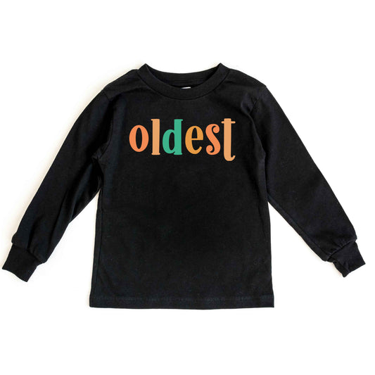 Oldest Colorful | Toddler Graphic Long Sleeve Tee