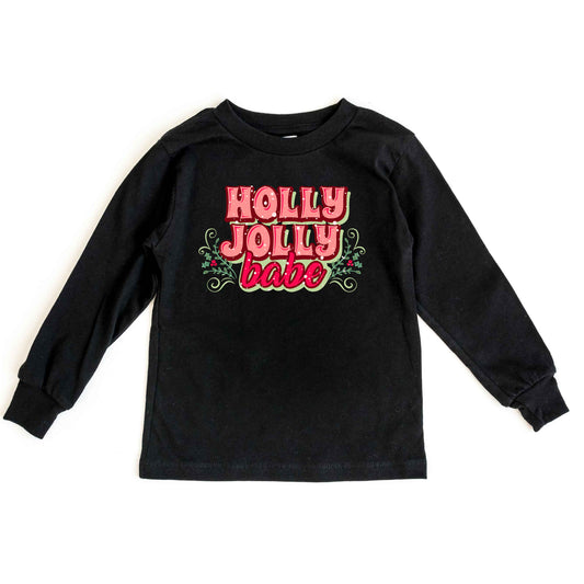Holly Jolly Babe Stacked | Youth Graphic Long Sleeve Tee