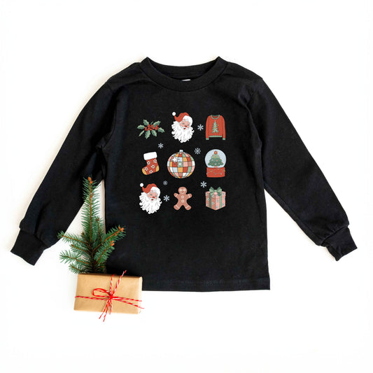 Christmas Collage | Youth Graphic Long Sleeve Tee
