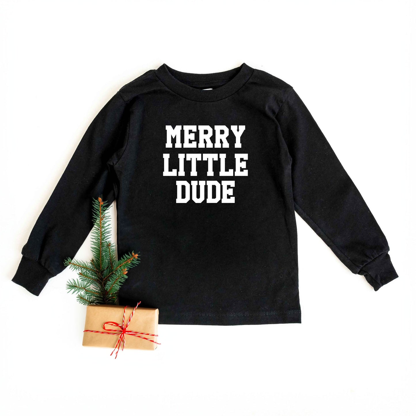 Merry Little Dude | Toddler Graphic Long Sleeve Tee