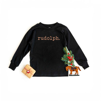 Rudolph Puff Print | Youth Graphic Long Sleeve Tee