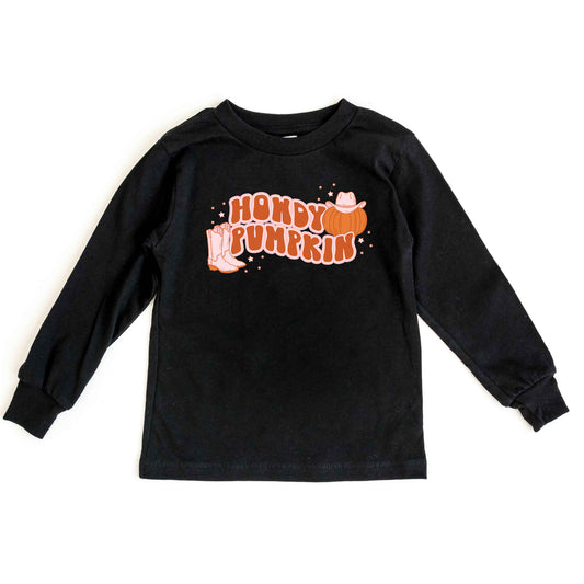 Howdy Pumpkin Boots | Youth Long Sleeve Tee