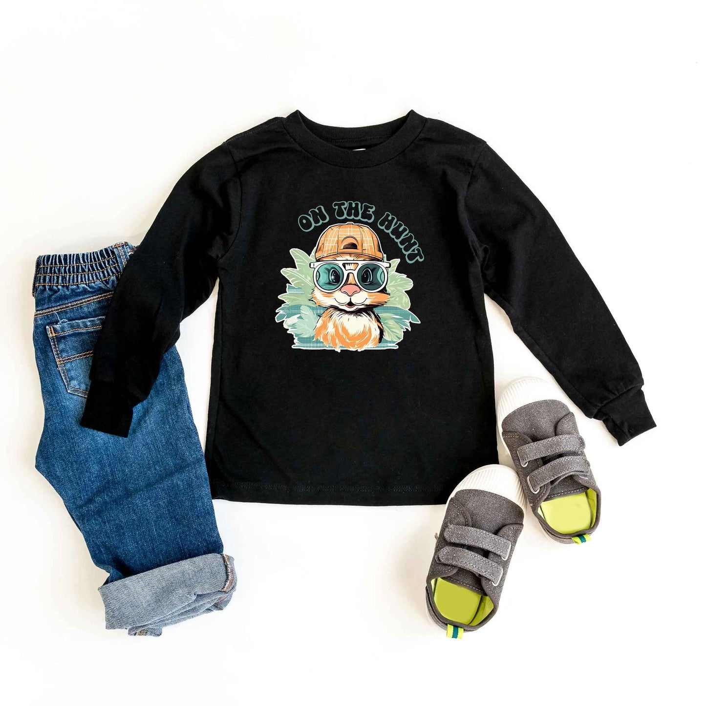 On The Hunt Bunny | Toddler Long Sleeve Tee