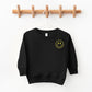 Embroidered Smiley Face Outline | Toddler Graphic Sweatshirt