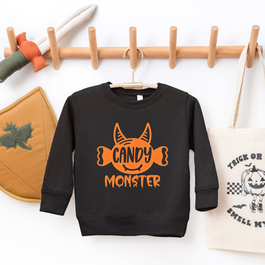 Candy Monster Horns Glitter | Youth Ultra-Soft Graphic Sweatshirt