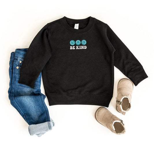 Embroidered Be Kind Turning Smiles | Toddler Graphic Sweatshirt