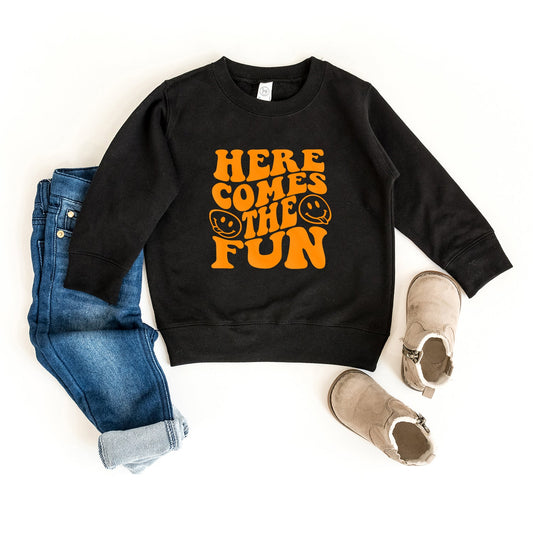 Here Comes The Fun Puff Print | Toddler Graphic Sweatshirt