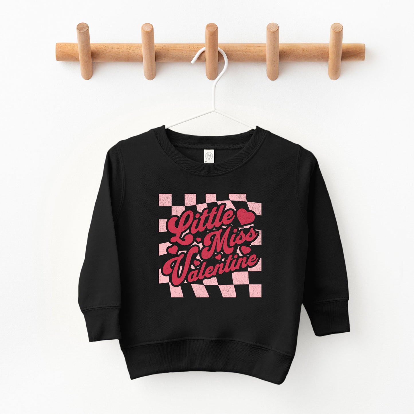 Checkered Little Miss Valentine | Toddler Sweatshirt