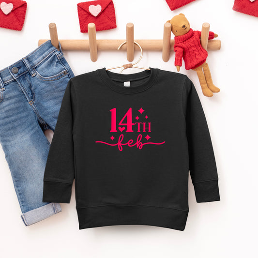 14th Feb Stars Puff Print | Toddler Graphic Sweatshirt