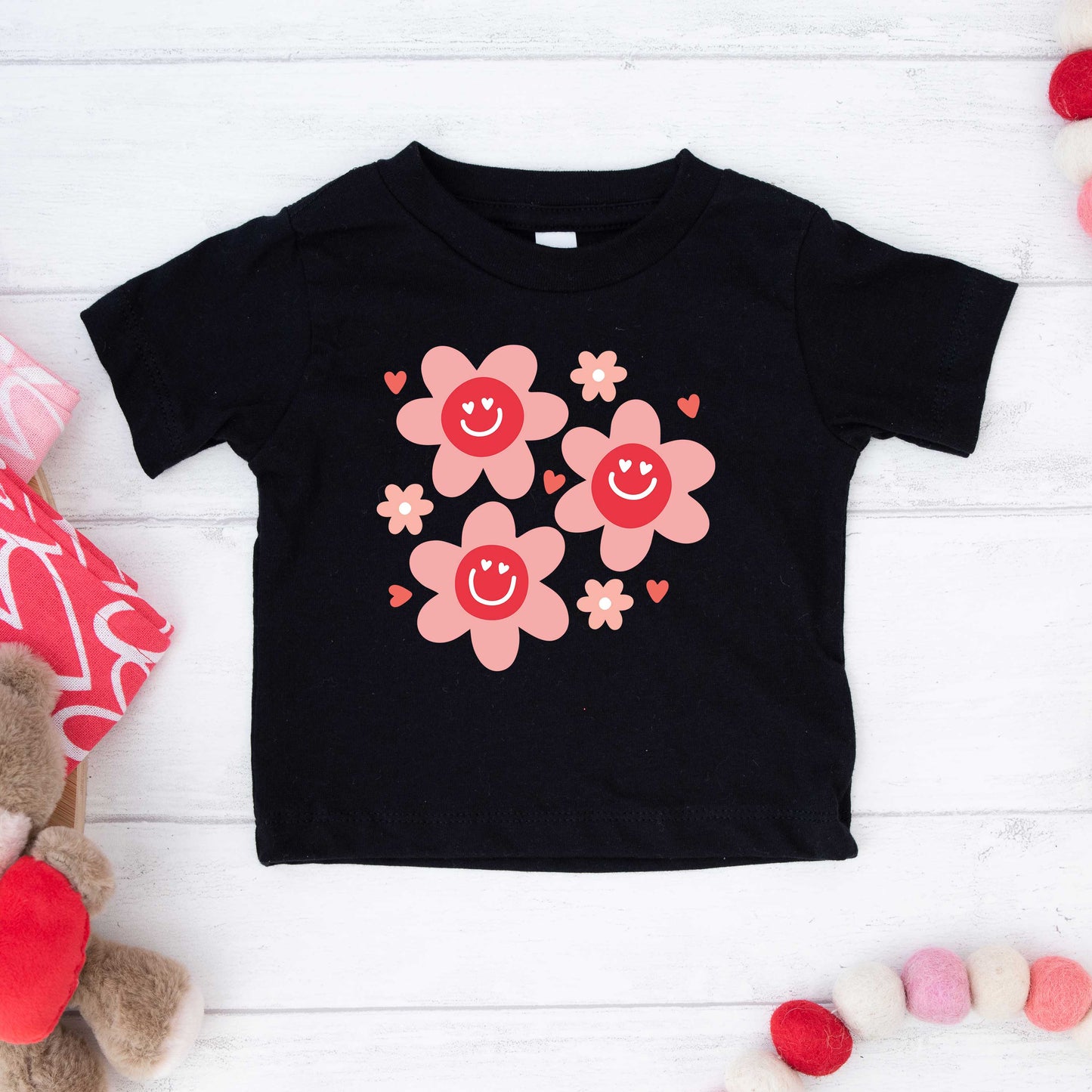 Hippy Flower Valentine | Youth Short Sleeve Crew Neck