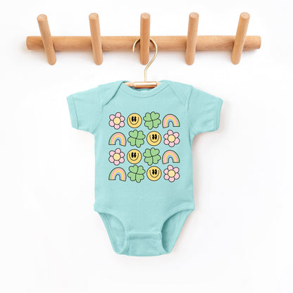 Smiley Clover Daisy | Baby Graphic Short Sleeve Onesie