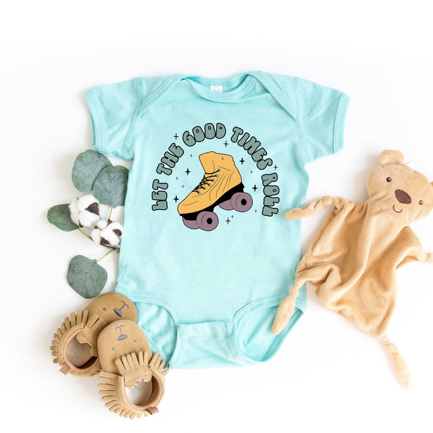 Let The Good Times Roller Skate | Baby Graphic Short Sleeve Onesie
