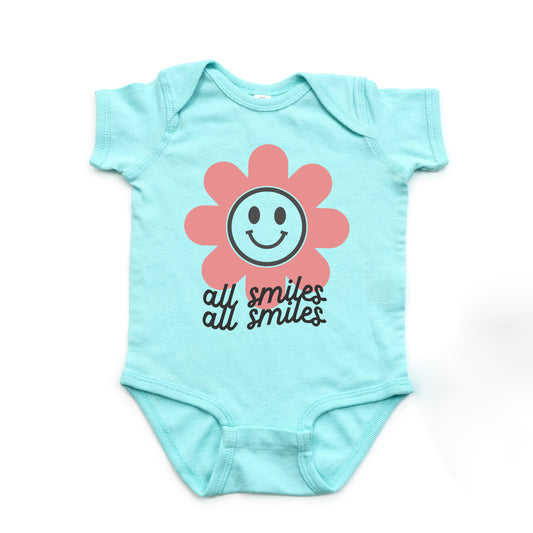 All Smiles Flower | Baby Graphic Short Sleeve Onesie