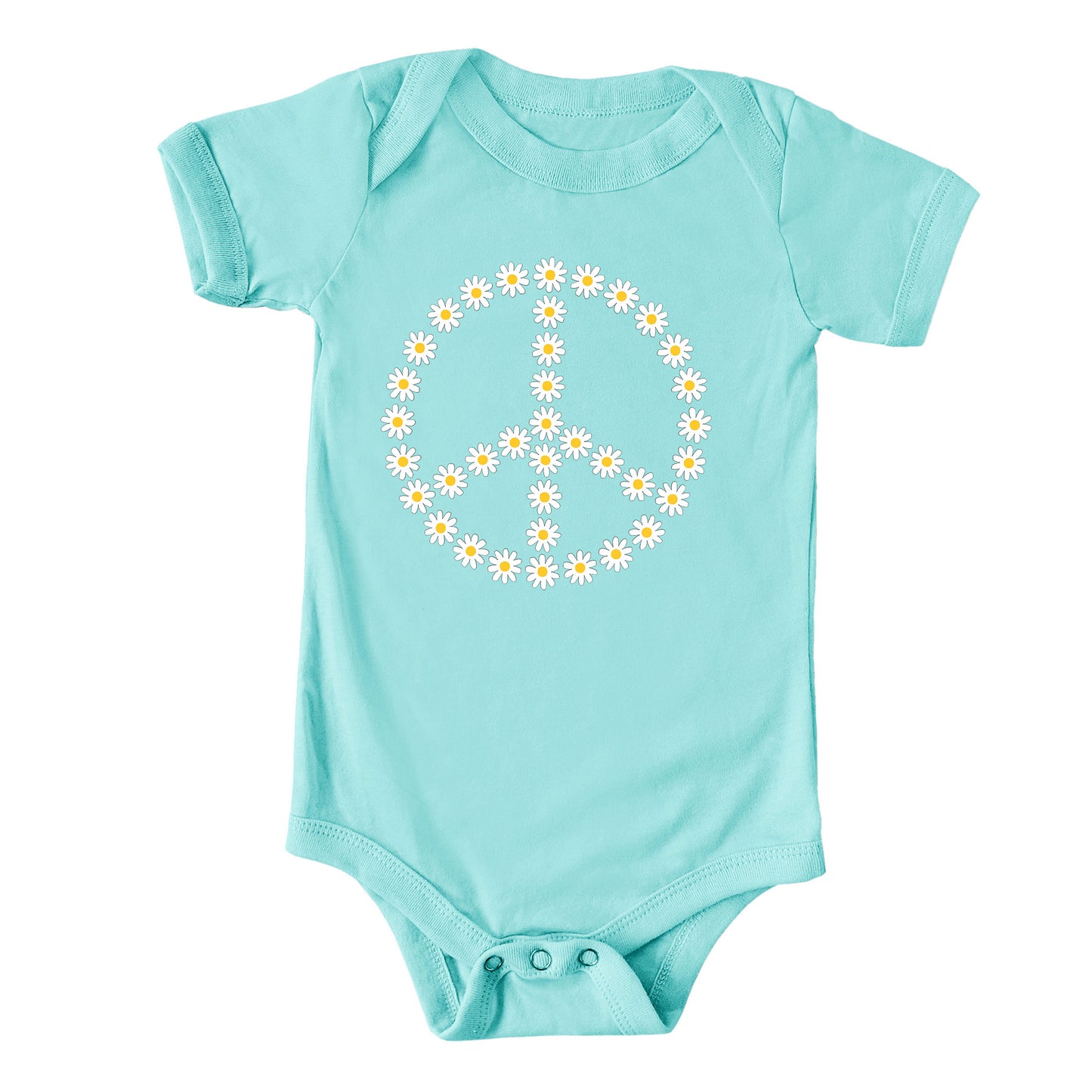 Daisy Peace Sign | Baby Graphic Short Sleeve Onesie