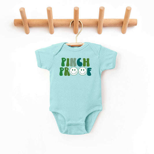 Pinch Proof Smiley Face | Baby Graphic Short Sleeve Onesie