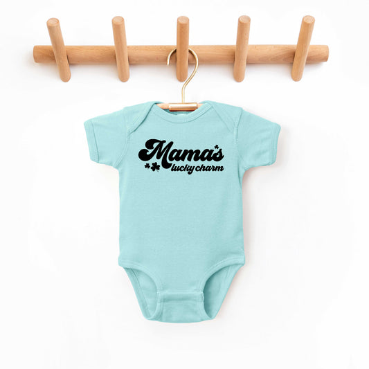 Retro Mama's Lucky Charm | Baby Graphic Short Sleeve Onesie