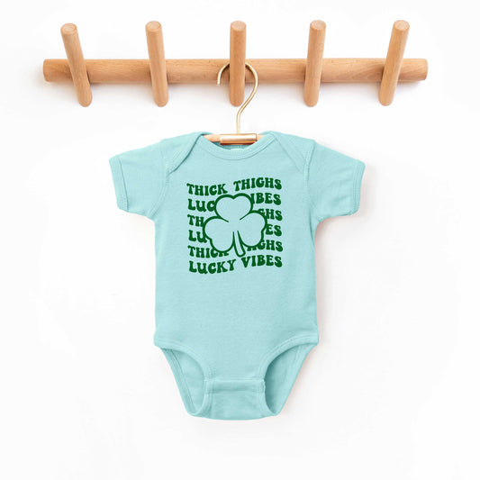 Thick Thighs Lucky Vibes | Baby Graphic Short Sleeve Onesie