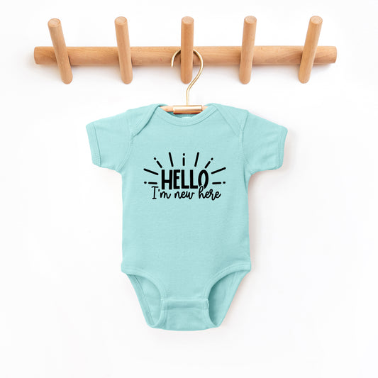 Hello I'm New Here Rays | Baby Graphic Short Sleeve Onesie