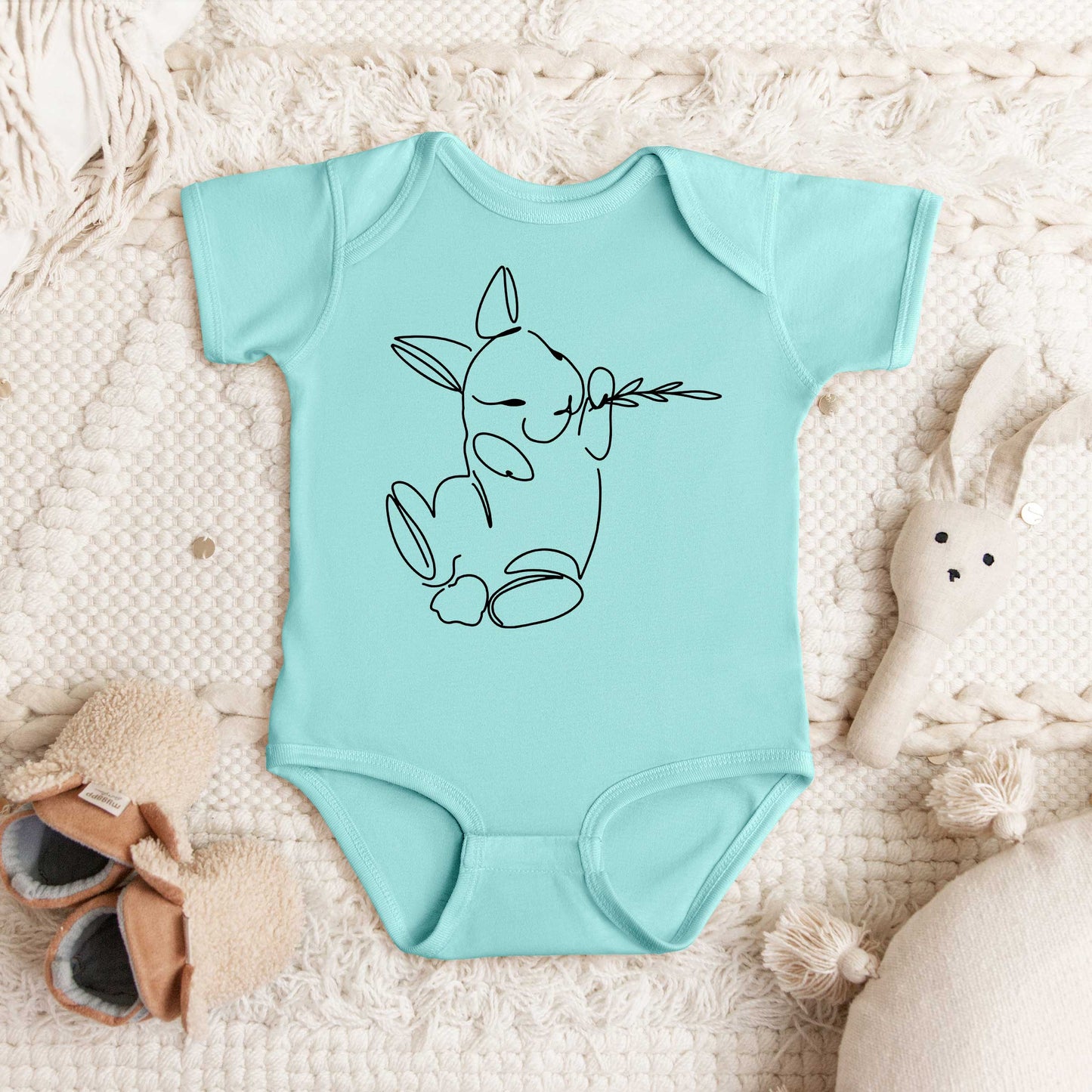 Hand Drawn Bunny | Baby Graphic Short Sleeve Onesie
