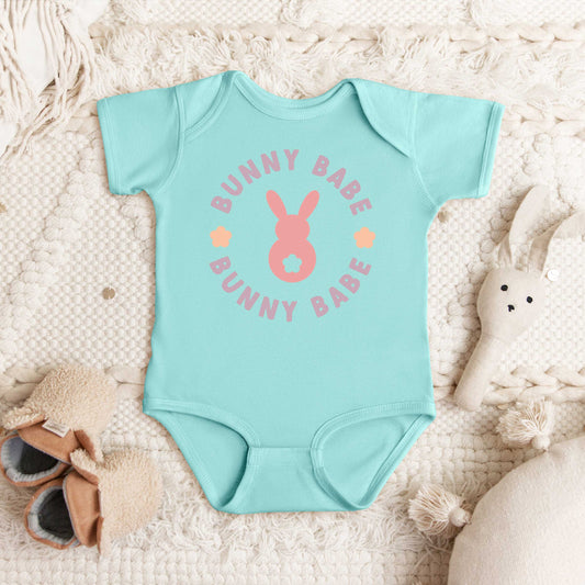 Bunny Babe Circle | Baby Graphic Short Sleeve Onesie
