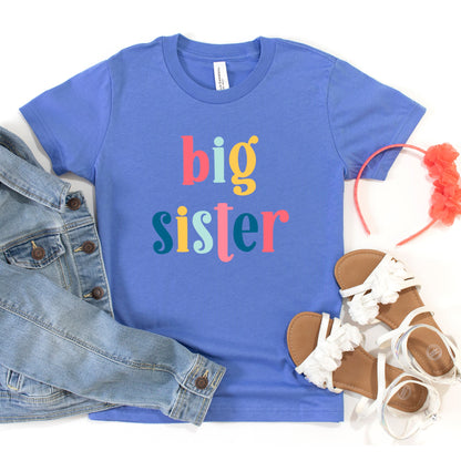 Big Sister Colorful | Youth Graphic Short Sleeve Tee