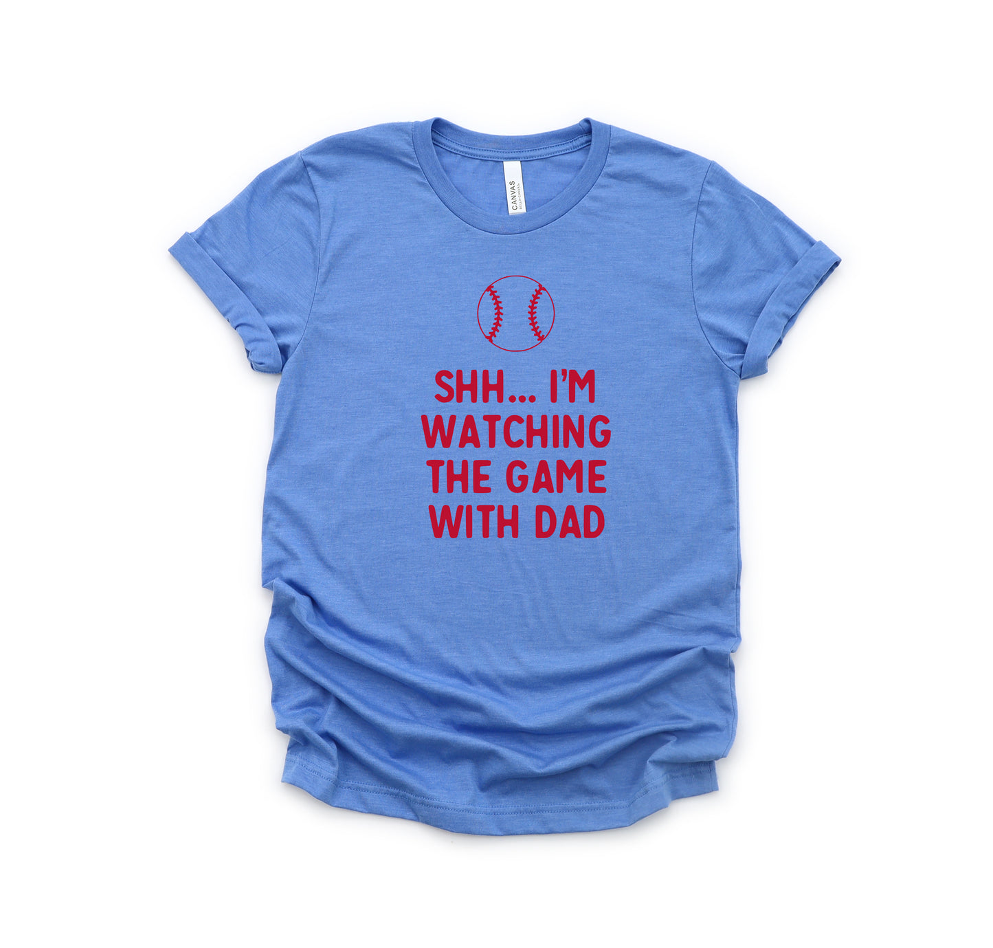Watching The Game With Dad | Youth Short Sleeve Crew Neck