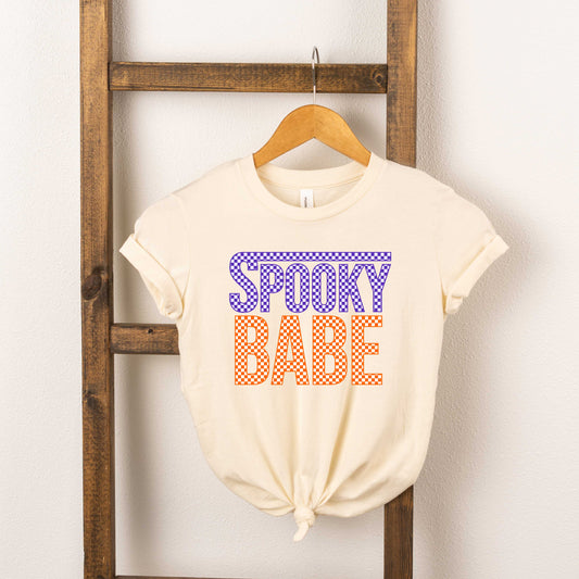 Spooky Babe Checkered | Youth Graphic Short Sleeve Tee