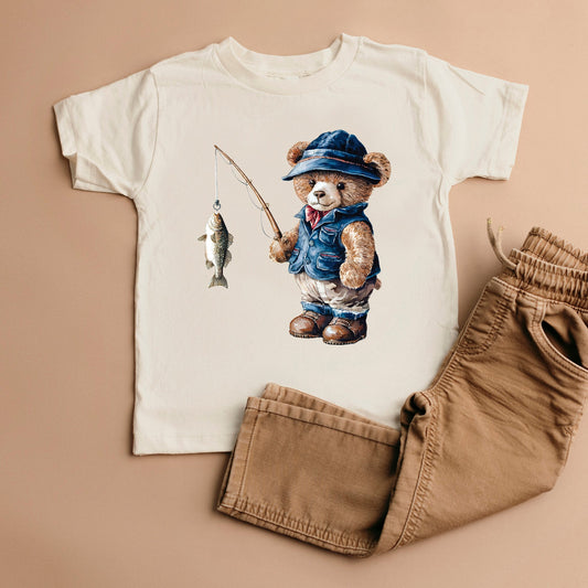 Teddy Bear Fisherman | Youth Graphic Short Sleeve Tee