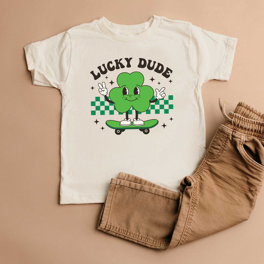 Lucky Dude Skateboard | Toddler Short Sleeve Crew Neck