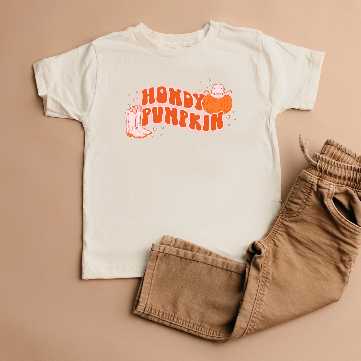 Howdy Pumpkin Boots | Toddler Short Sleeve Crew Neck