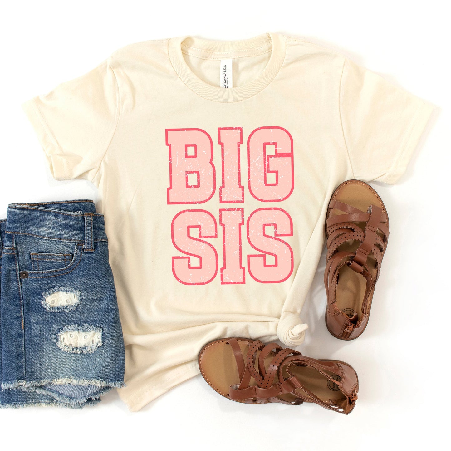 Big Sis Distressed | Youth Graphic Short Sleeve Tee