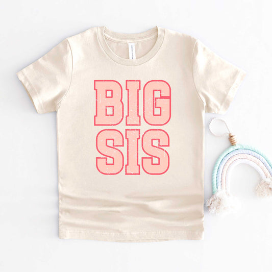 Big Sis Distressed | Toddler Short Sleeve Crew Neck