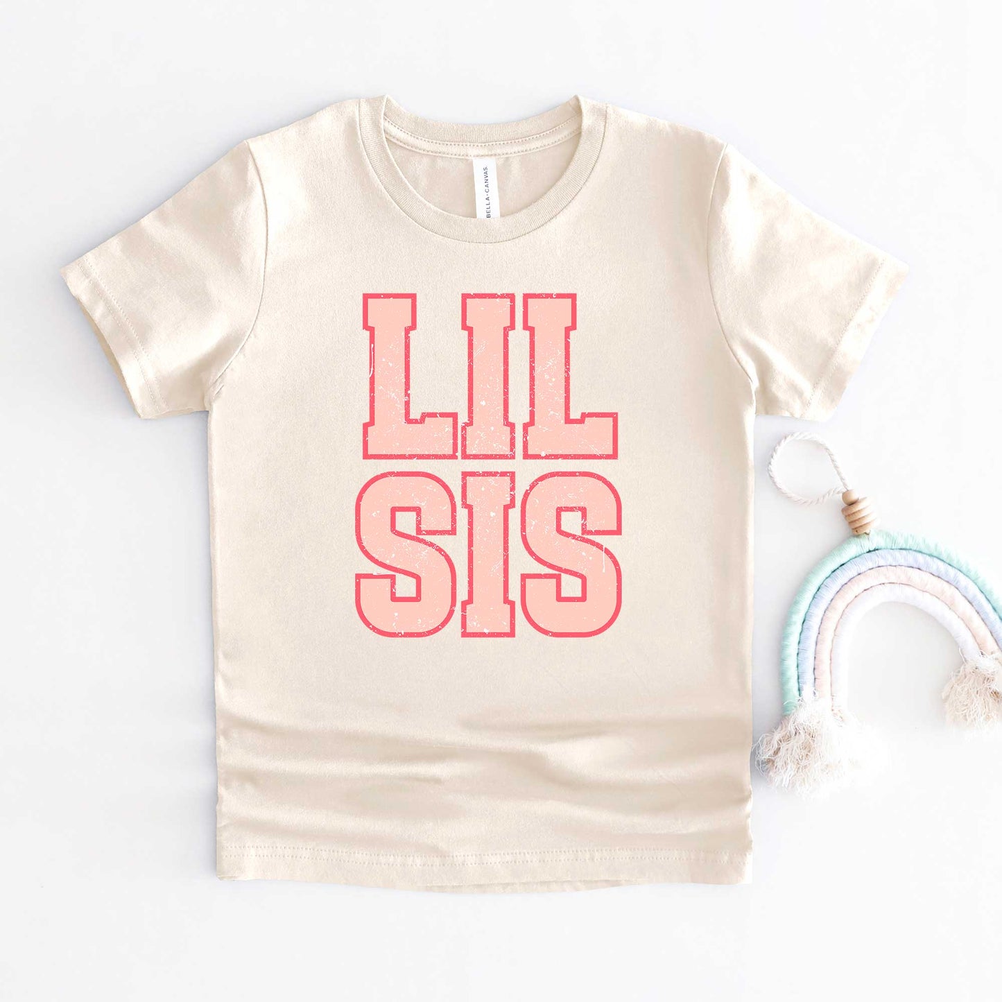 Lil Sis Distressed | Toddler Short Sleeve Crew Neck