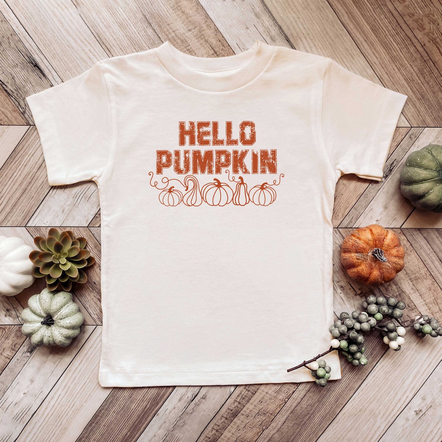 Hello Pumpkin Distressed | Youth Graphic Short Sleeve Tee