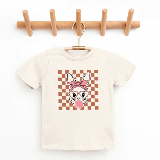 Checkered Bunny | Toddler Short Sleeve Crew Neck