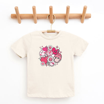 Pink Flower Hearts | Toddler Graphic Short Sleeve Tee