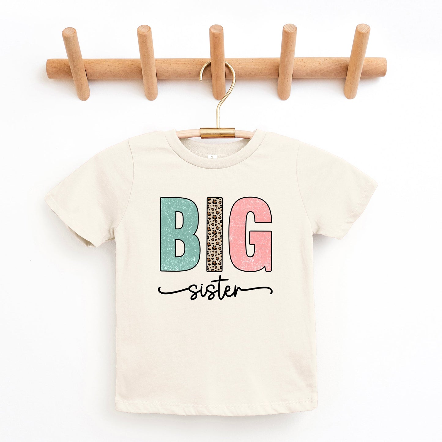 Big Sister Leopard | Toddler Graphic Short Sleeve Tee