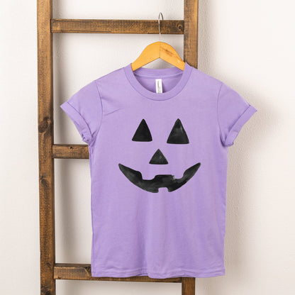 Watercolor Jack-O-Lantern Face | Youth Graphic Short Sleeve Tee