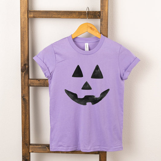 Watercolor Jack-O-Lantern Face | Youth Graphic Short Sleeve Tee