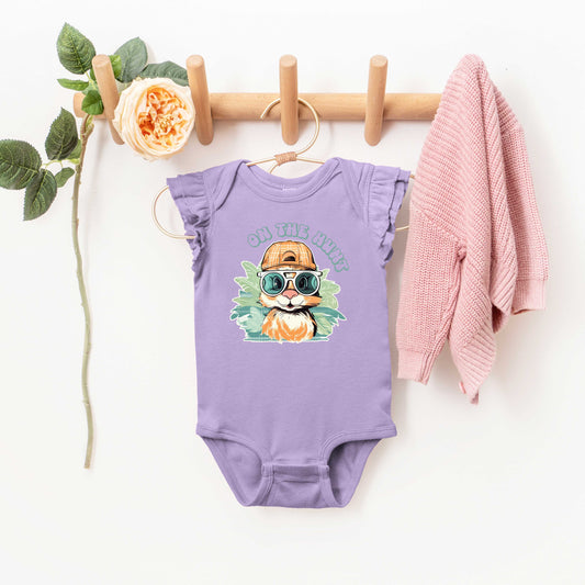 On The Hunt Bunny | Baby Graphic Flutter Sleeve Onesie