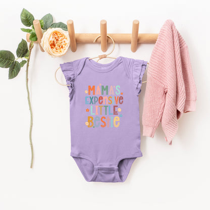 Mama's Expensive Bestie | Baby Graphic Flutter Sleeve Onesie
