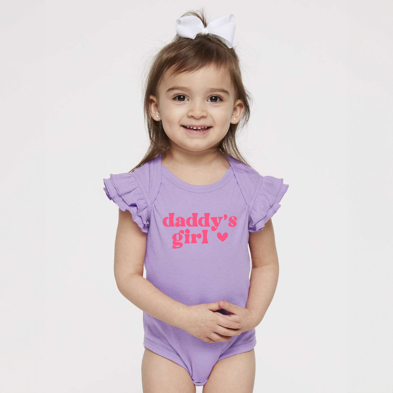 Daddy's Girl Heart | Baby Graphic Flutter Sleeve Onesie