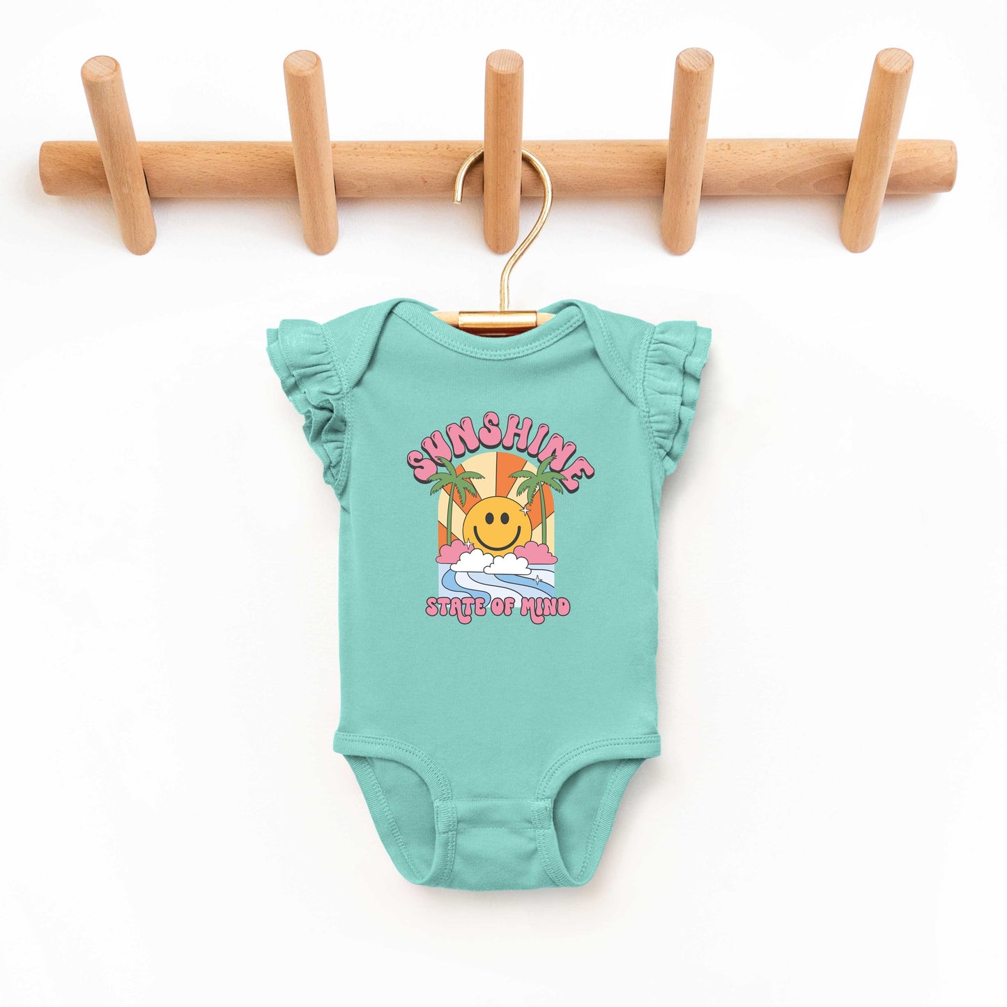 Sunshine State Of Mind Smiley | Baby Graphic Flutter Sleeve Onesie