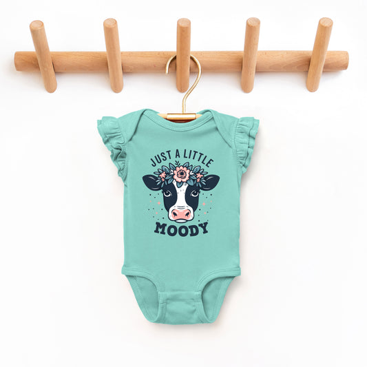 A Little Moody | Baby Graphic Flutter Sleeve Onesie